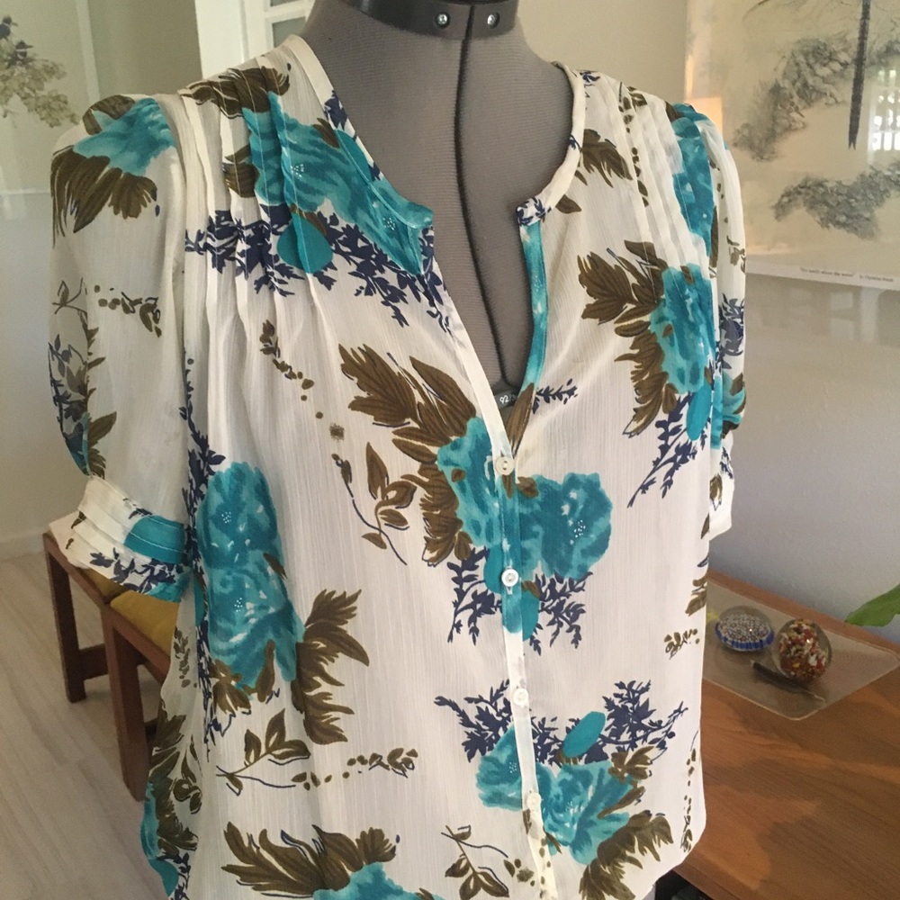 Lovely sheer blouse pins and needles for Anthropologie